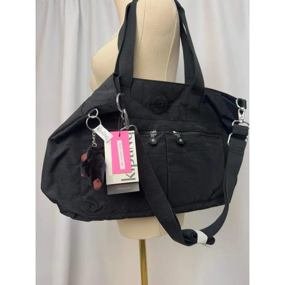 Kipling Natalie 15" Laptop Tote Bag Black Nylon New - Picture 6 of 8